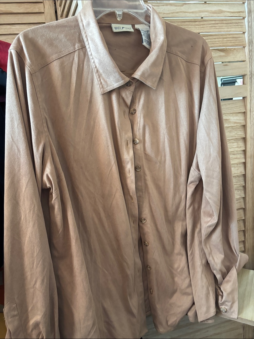 White Stag Ultra Suede Camel Button-Down Shirt XL